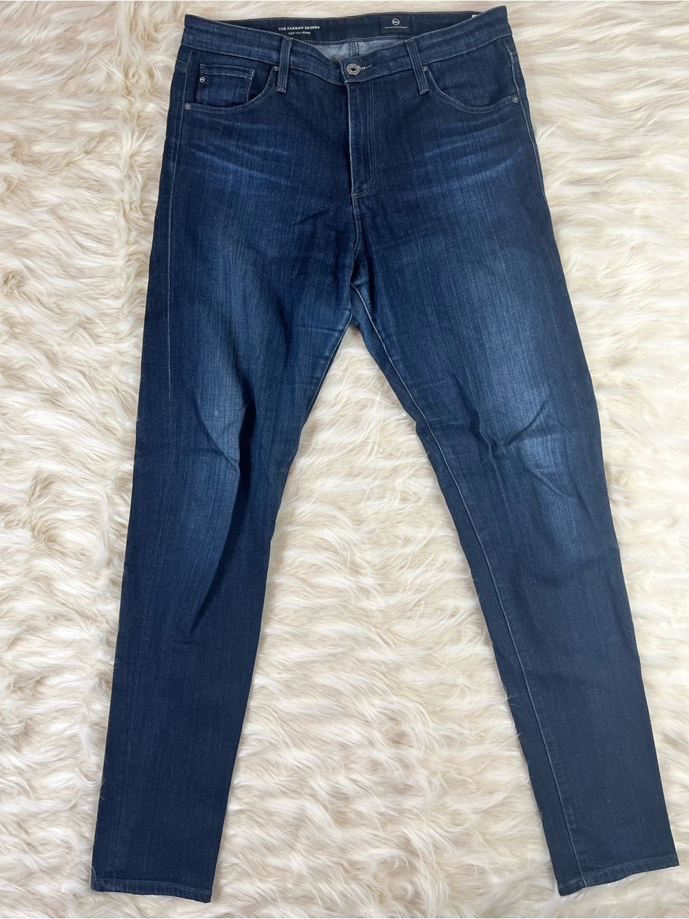 AG Adriano Goldschmied The Farrah Jeans Women's 30x31 High Rise Skinny Dark Wash - Picture 2 of 6